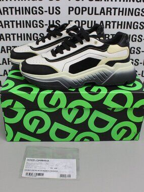 Dolce & Gabbana Daymaster White/Black Low Top Men's Sneakers - Size 9